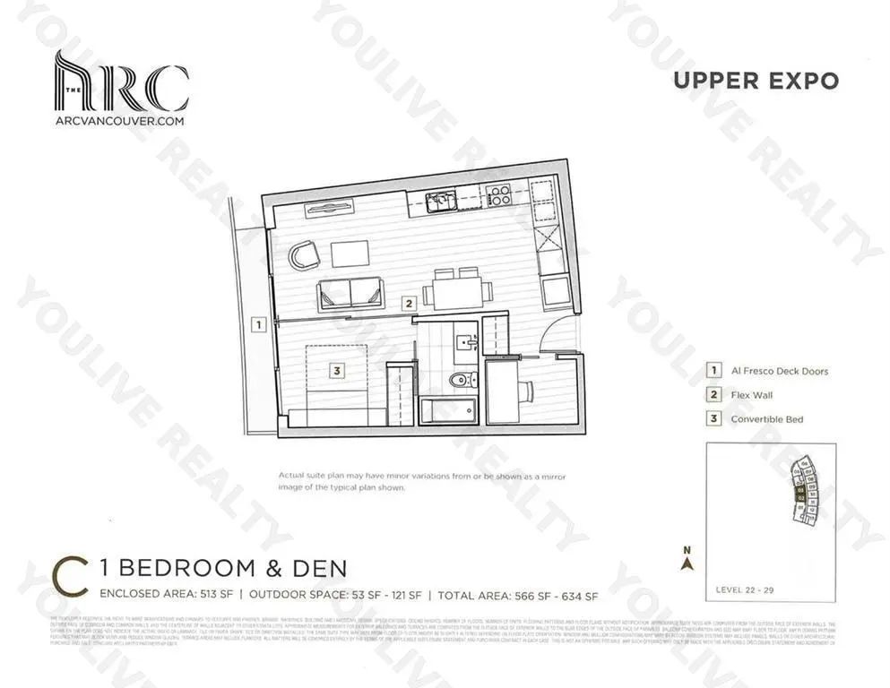 温哥华市中心黄金地段,尽享福溪水景全新一房+Den精品单位 | 户型赏析 温哥华市中心黄金地段,尽享福溪水景全新一房+Den精品单位 | 户型赏析