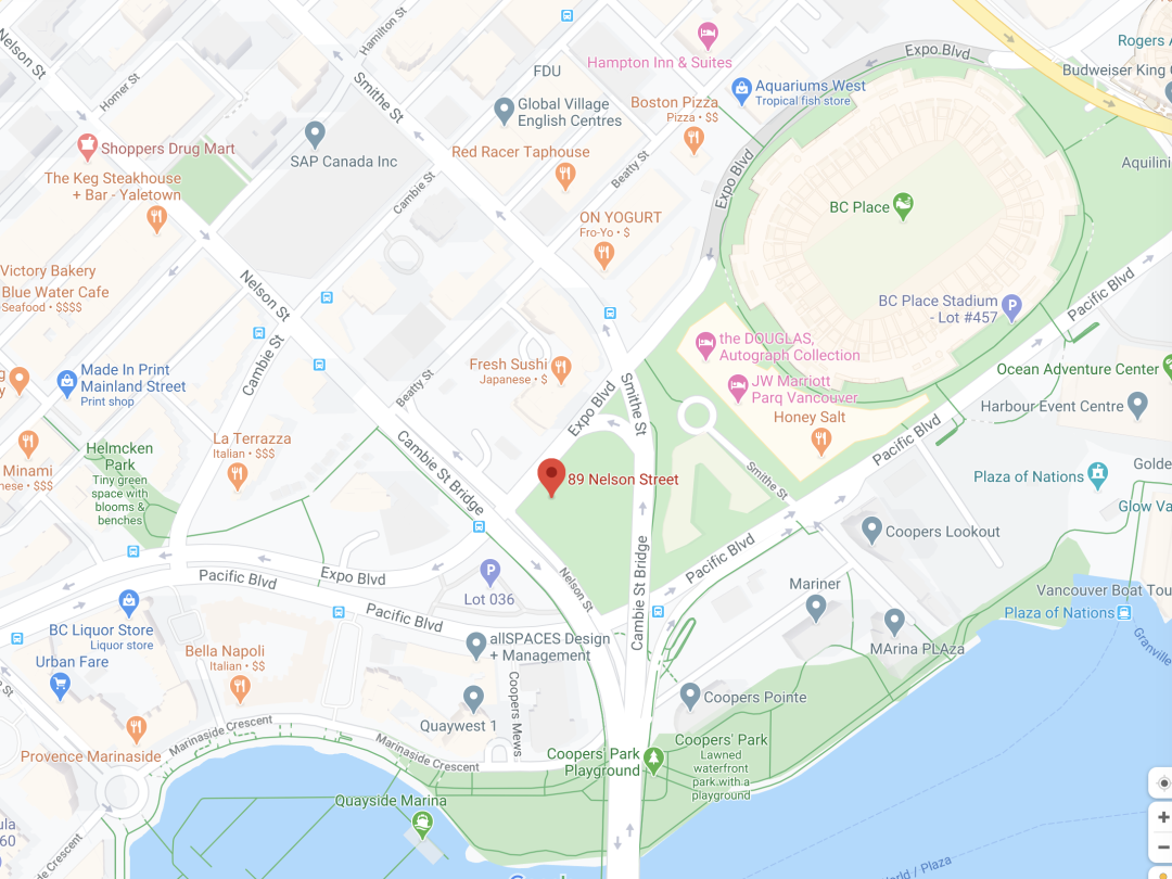 温哥华市中心黄金地段，尽享福溪水景全新一房+Den精品单位 | 户型赏析
